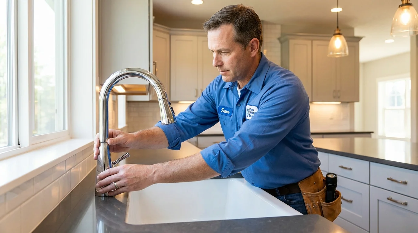 Kitchen faucet installation by Johns Plumbing LLC in Bayville